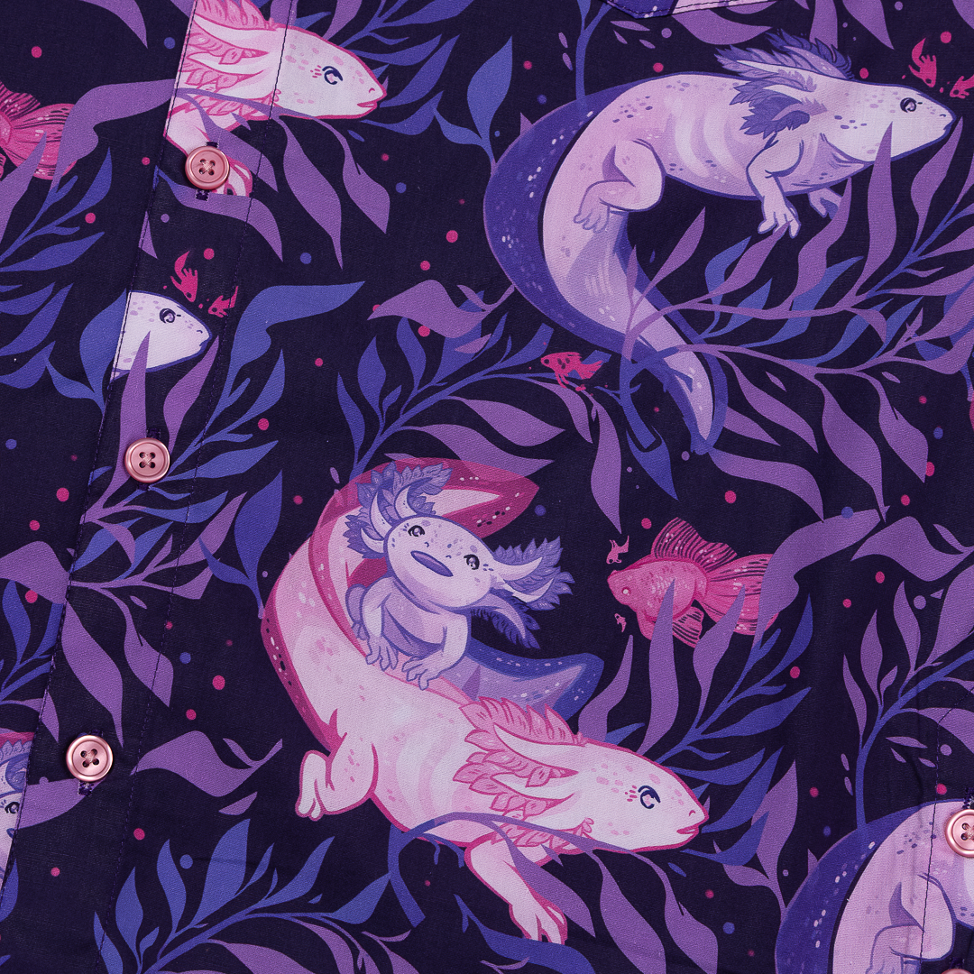 PREORDER [BUTTON DOWN SHIRT] A Lotta Axolotl