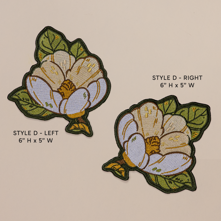 [IRON-ON EMBROIDERED PATCH] Magnolia - Dark Olive Variant