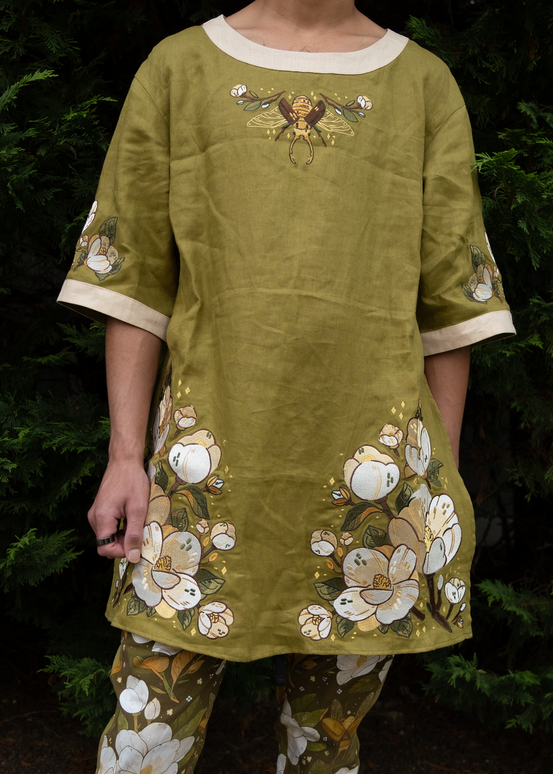 [LINEN TUNIC] Magnolia & Goldenrod