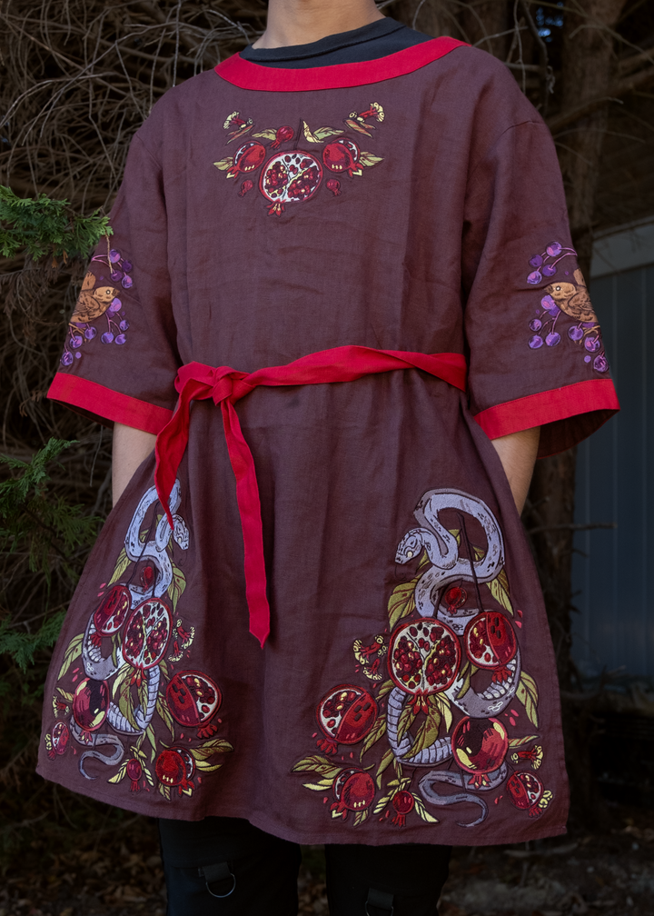 [LINEN TUNIC] Scarlet Garden