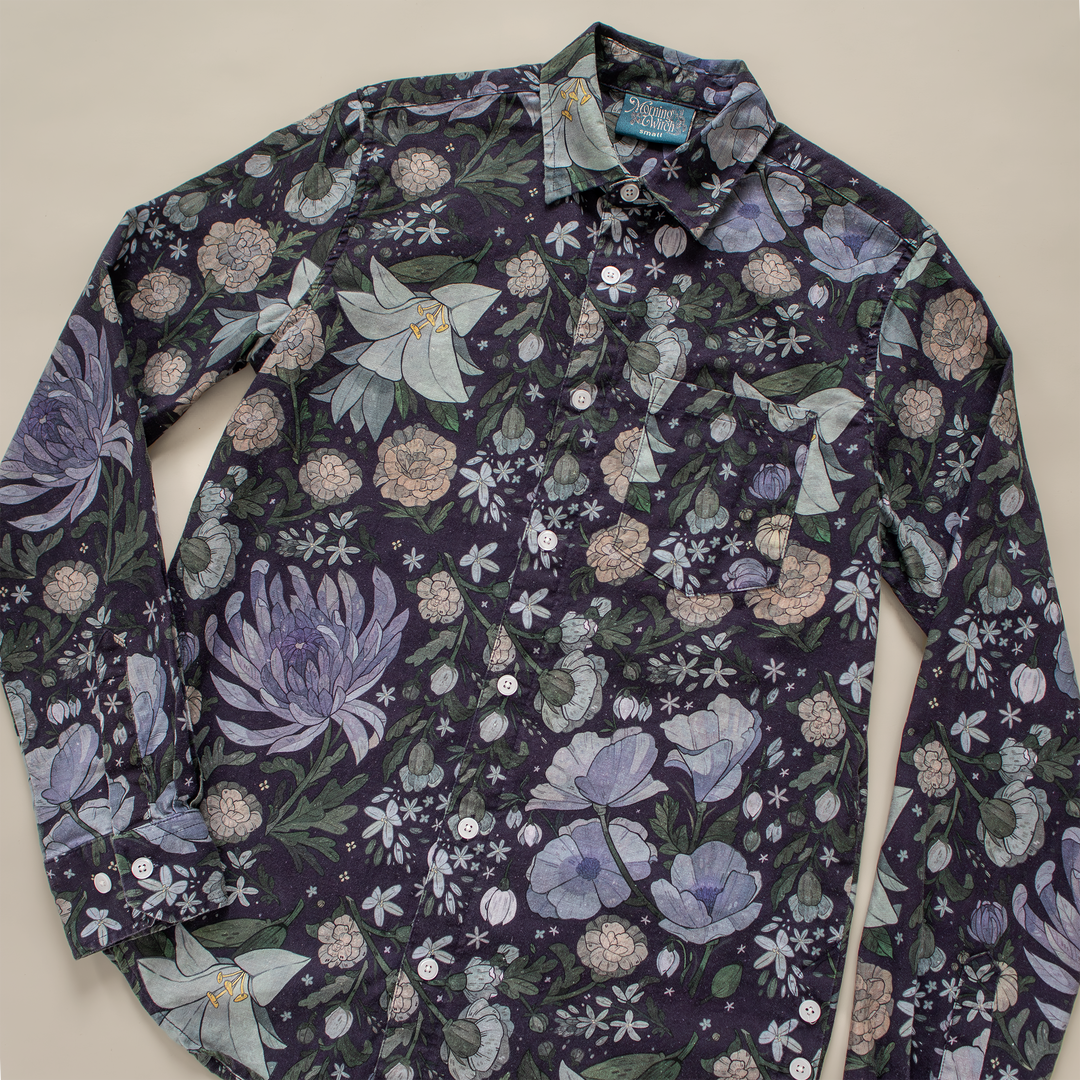 [LONG SLEEVE BUTTON DOWN SHIRT] Deathly Bouquet