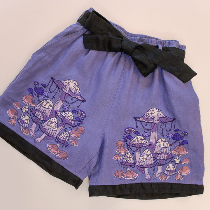 [LINEN SHORTS] Fungi Forest
