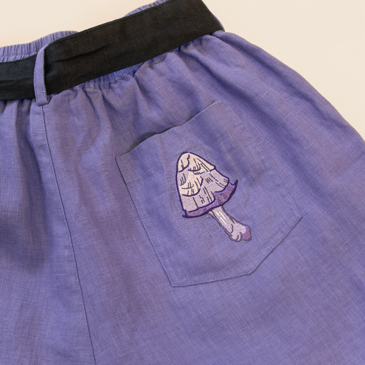[LINEN SHORTS] Fungi Forest