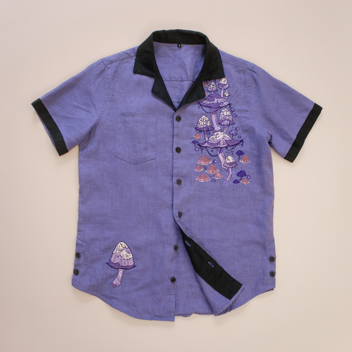[LINEN BUTTON DOWN] Fungi Forest