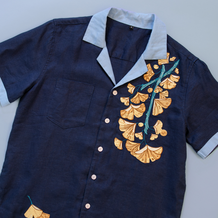 [LINEN BUTTON DOWN] Ginkgo