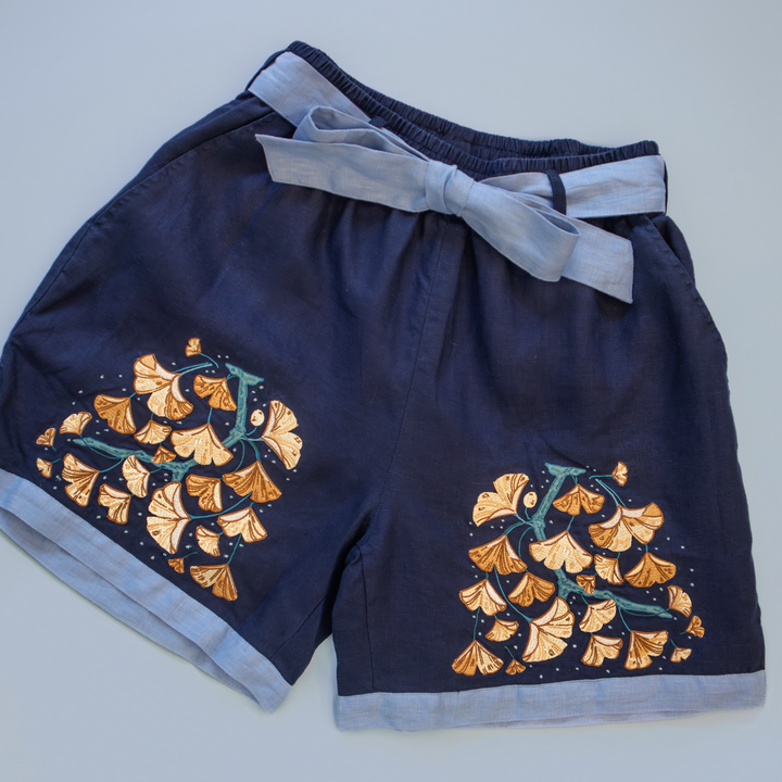 [LINEN SHORTS] Ginkgo