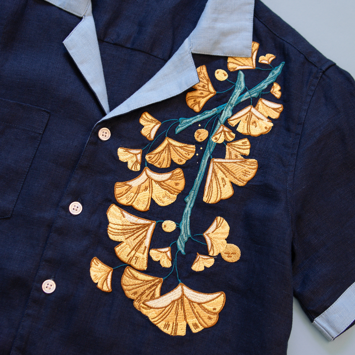 [LINEN BUTTON DOWN] Ginkgo