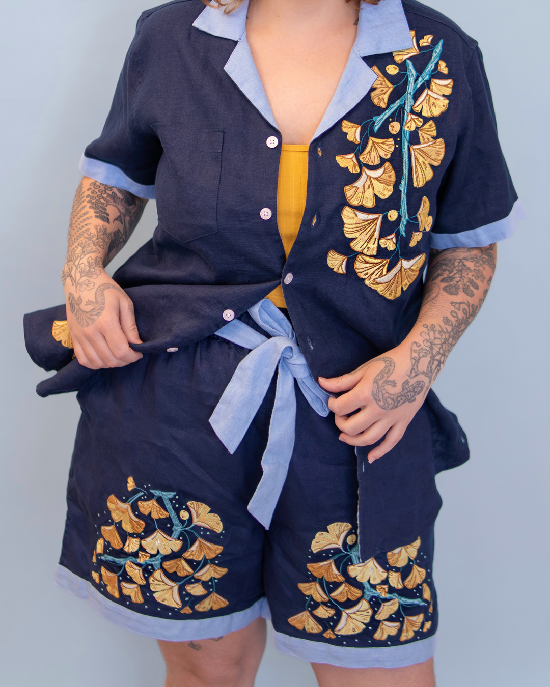 [LINEN SHORTS] Ginkgo