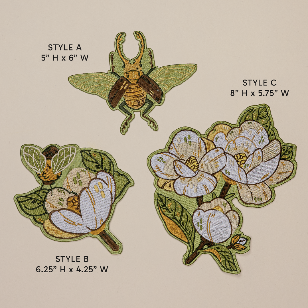 [IRON-ON EMBROIDERED PATCHES] Magnolia - Spring Green Variant