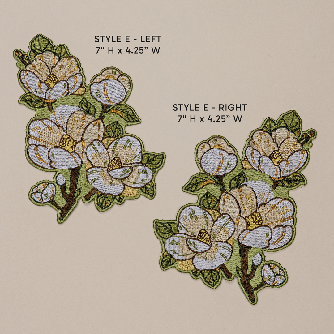 [IRON-ON EMBROIDERED PATCHES] Magnolia - Spring Green Variant