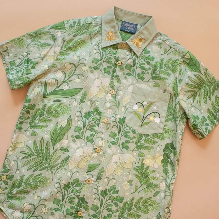 [EMBROIDERED BUTTON DOWN SHIRT] Moth & Fern
