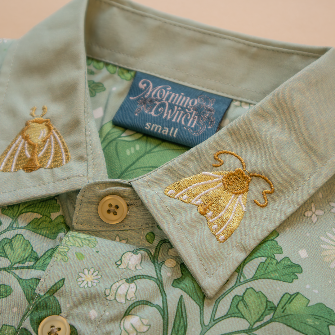 [EMBROIDERED BUTTON DOWN SHIRT] Moth & Fern