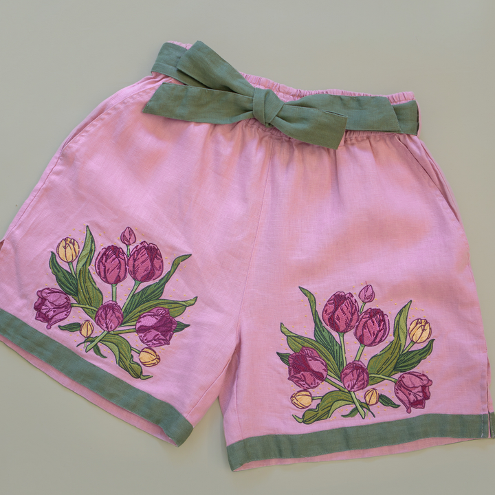 [LINEN SHORTS] Tulip Bouquet