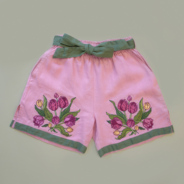 [LINEN SHORTS] Tulip Bouquet