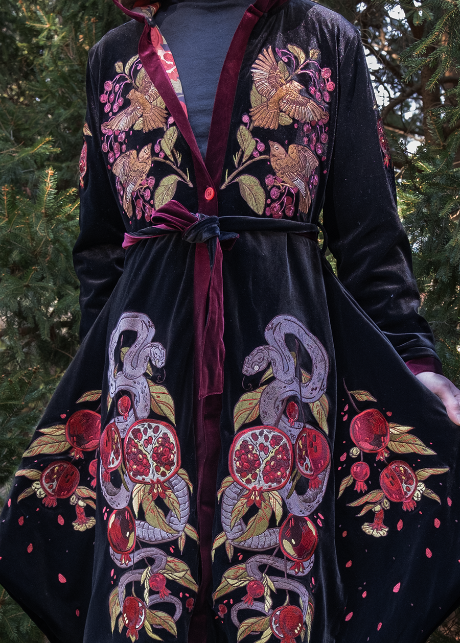 ** read the description! [VELVET LONGLINE COAT] Scarlet Garden ...
